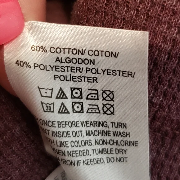 Lucky Brand Pullover Sweat Shirt Hi Low Fading Purple Wine Small Cowl Ne… - Picture 9 of 12